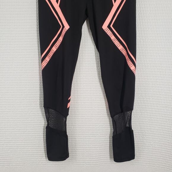 Justice Active Leggings Girls Size 14/16 Black Pink Mesh Athletic Full Length - Picture 12 of 15